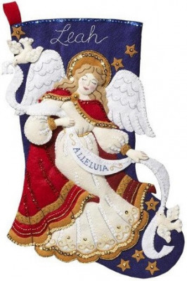 Chaussette de Noël : ange de Noël