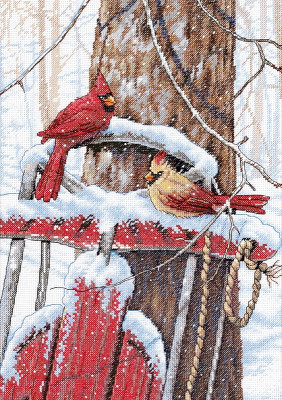 Cardinaux sur une luge