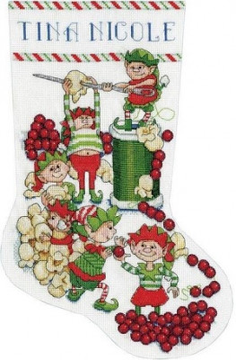 Chaussette de Noël : les elfes au popcorn