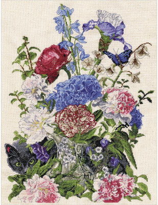 Bouquet et chat