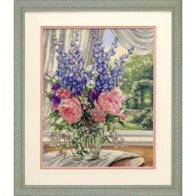 Pivoines et delphiniums