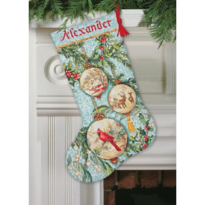 Chaussette De Noël Personnalisable Avec Strass - Décoration Cheminée Ou Sapin - Motifs Père Noël, Renne, Bonhomme De Neige - 40x24 Cm