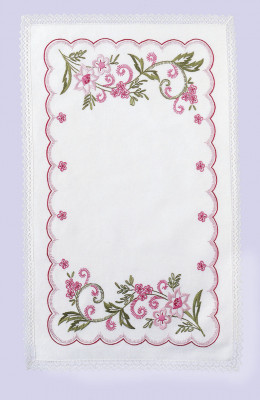 Napperons fleurettes roses
