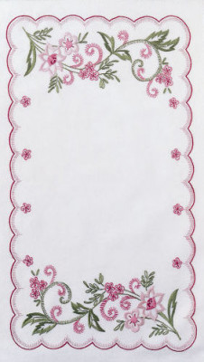 Napperons fleurettes roses