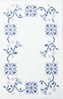 Napperons fleurs bleues
