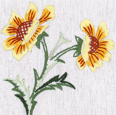 Napperons fleurs jaune-orange