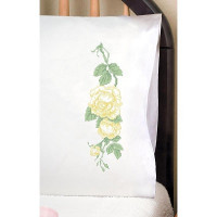 taie d'oreiller roses jaunes