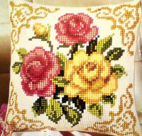 Coussin roses mélangées